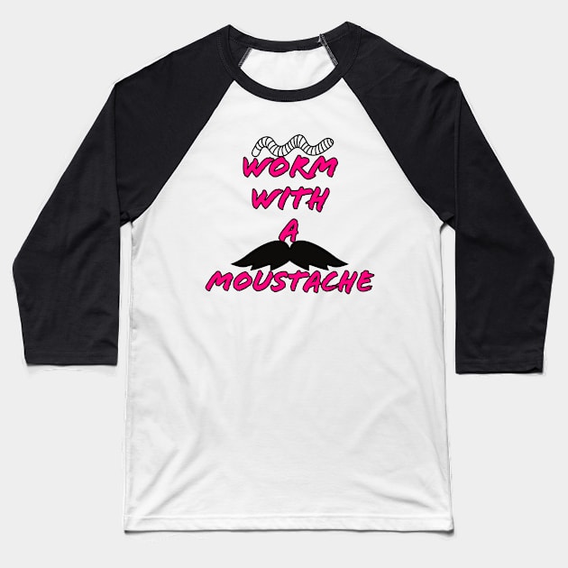 Wormy Moustache Pink - Scandoval Baseball T-Shirt by Petty Pop Culture